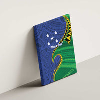 Solomon Islands Independence Day 1978 Personalised Canvas Wall Art Polynesian Pattern with Flag Style