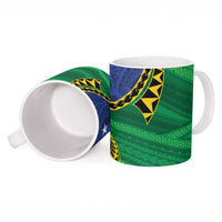 Solomon Islands Independence Day 1978 Personalised Ceramic Mug Polynesian Pattern with Flag Style - Polynesian Pride