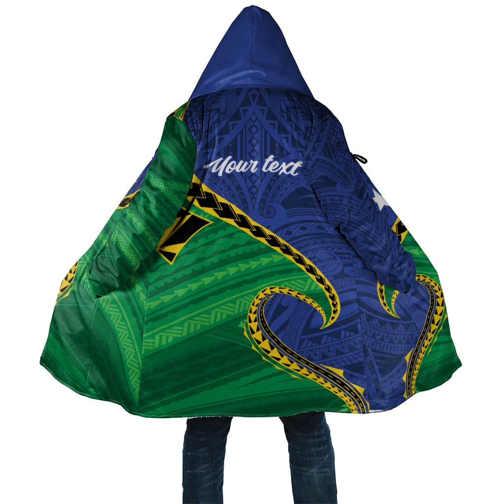 Solomon Islands Independence Day 1978 Personalised Cloak Polynesian Pattern with Flag Style - Polynesian Pride