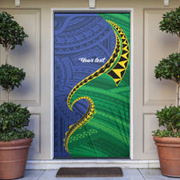 Solomon Islands Independence Day 1978 Personalised Door Cover Polynesian Pattern with Flag Style - Polynesian Pride
