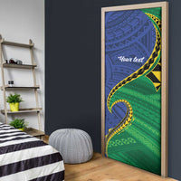 Solomon Islands Independence Day 1978 Personalised Door Cover Polynesian Pattern with Flag Style - Polynesian Pride