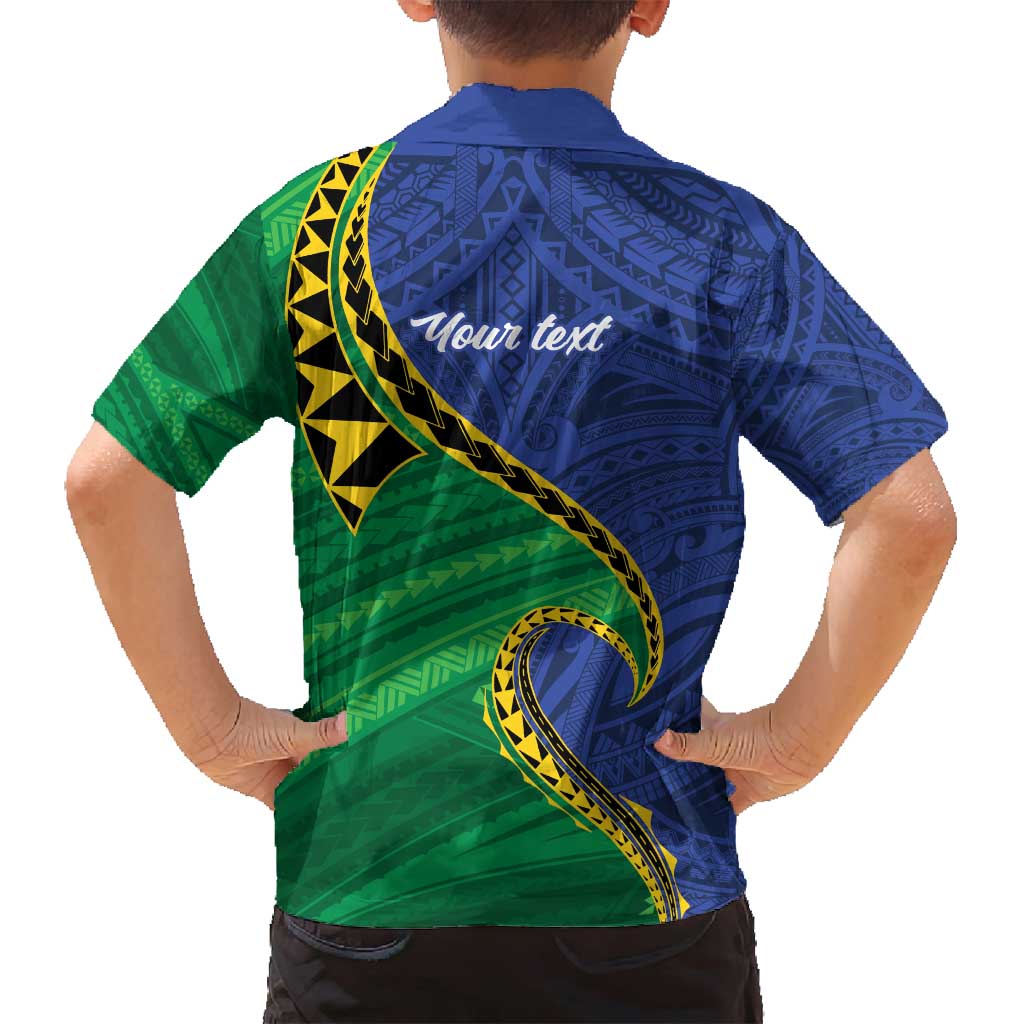 Solomon Islands Independence Day 1978 Personalised Family Matching Off Shoulder Maxi Dress and Hawaiian Shirt Polynesian Pattern with Flag Style