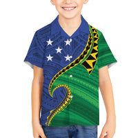 Solomon Islands Independence Day 1978 Personalised Family Matching Puletasi and Hawaiian Shirt Polynesian Pattern with Flag Style