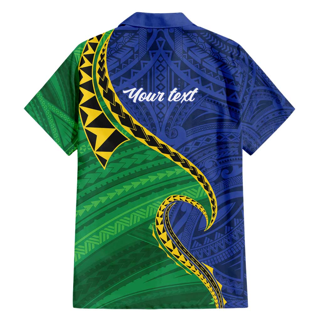 Solomon Islands Independence Day 1978 Personalised Family Matching Short Sleeve Bodycon Dress and Hawaiian Shirt Polynesian Pattern with Flag Style