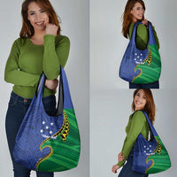 Solomon Islands Independence Day 1978 Personalised Grocery Bag Polynesian Pattern with Flag Style