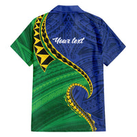 Solomon Islands Independence Day 1978 Personalised Hawaiian Shirt Polynesian Pattern with Flag Style