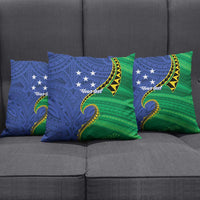 Solomon Islands Independence Day 1978 Personalised Pillow Cover Polynesian Pattern with Flag Style - Polynesian Pride
