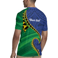 Solomon Islands Independence Day 1978 Personalised Rugby Jersey Polynesian Pattern with Flag Style