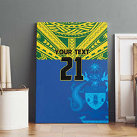 Solomon Islands Rugby Custom Canvas Wall Art Simple Coat of arm Polynesian Pattern