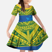 Solomon Islands Rugby Custom Family Matching Mermaid Dress and Hawaiian Shirt Simple Coat of arm Polynesian Pattern