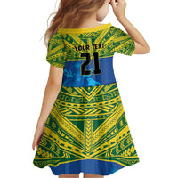 Solomon Islands Rugby Custom Family Matching Mermaid Dress and Hawaiian Shirt Simple Coat of arm Polynesian Pattern