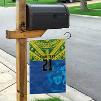 Solomon Islands Rugby Custom Garden Flag Simple Coat of arm Polynesian Pattern