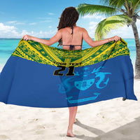 Solomon Islands Rugby Custom Sarong Simple Coat of arm Polynesian Pattern