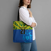Solomon Islands Rugby Custom Tote Bag Simple Coat of arm Polynesian Pattern - Polynesian Pride
