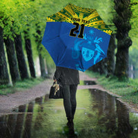 Solomon Islands Rugby Custom Umbrella Simple Coat of arm Polynesian Pattern - Polynesian Pride
