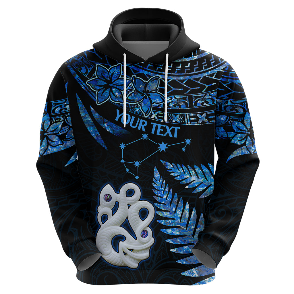 Custom Matariki New Zealand Hoodie Maori Manaia with Paua Shell Blue LT9 - Polynesian Pride