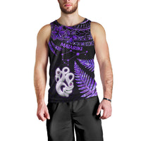 New Zealand Men Tank Top Matariki NZ Manaia with Paua Shell - Purple LT9 - Polynesian Pride