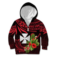 Wallis and Futuna Kid Hoodie Happy Territory Day LT9 Zip Hoodie Red - Polynesian Pride