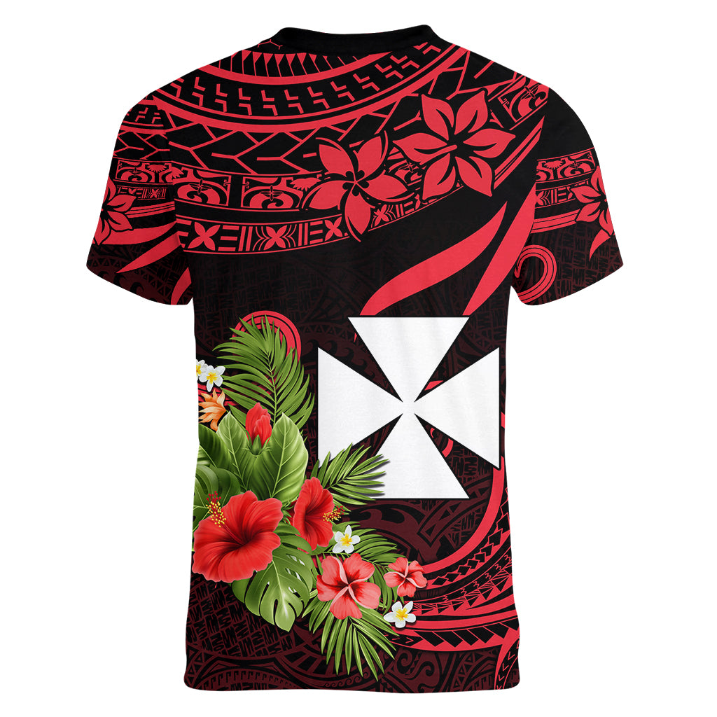 Wallis and Futuna Women V Neck T Shirt Happy Territory Day LT9 - Polynesian Pride