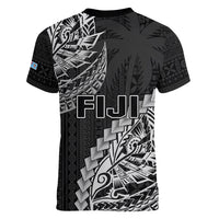 Fiji Rugby Women V Neck T Shirt Kaiviti Fijian Tribal World Cup Black LT9 - Polynesian Pride
