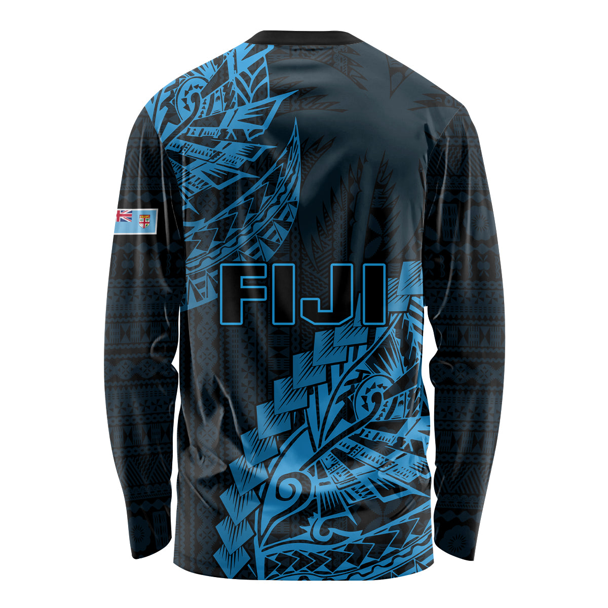 Fiji Rugby Long Sleeve Shirt Kaiviti Fijian Tribal World Cup Blue No2 LT9 - Polynesian Pride