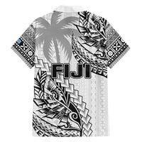 Fiji Rugby Family Matching Puletasi Dress and Hawaiian Shirt Kaiviti Fijian Tribal World Cup White LT9 - Polynesian Pride