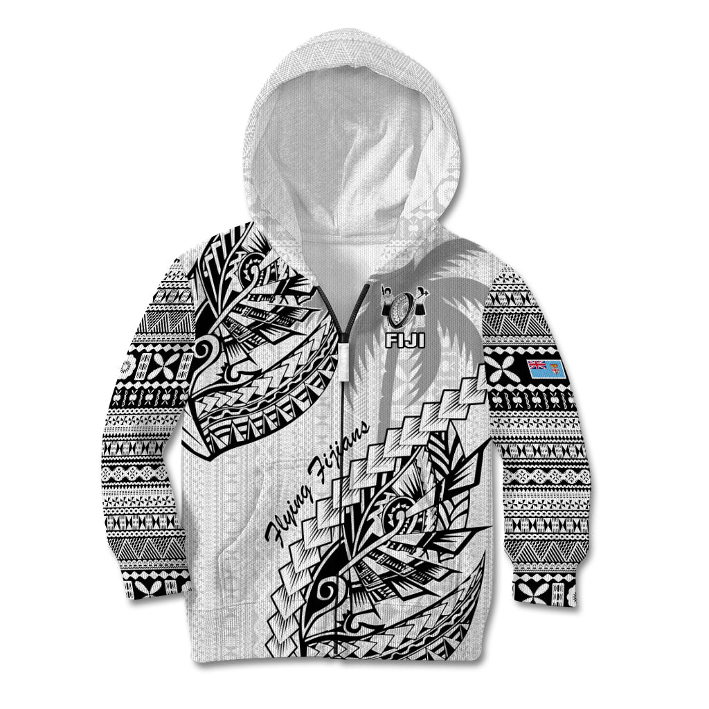 Fiji Rugby Kid Hoodie Kaiviti Fijian Tribal World Cup White LT9 - Polynesian Pride