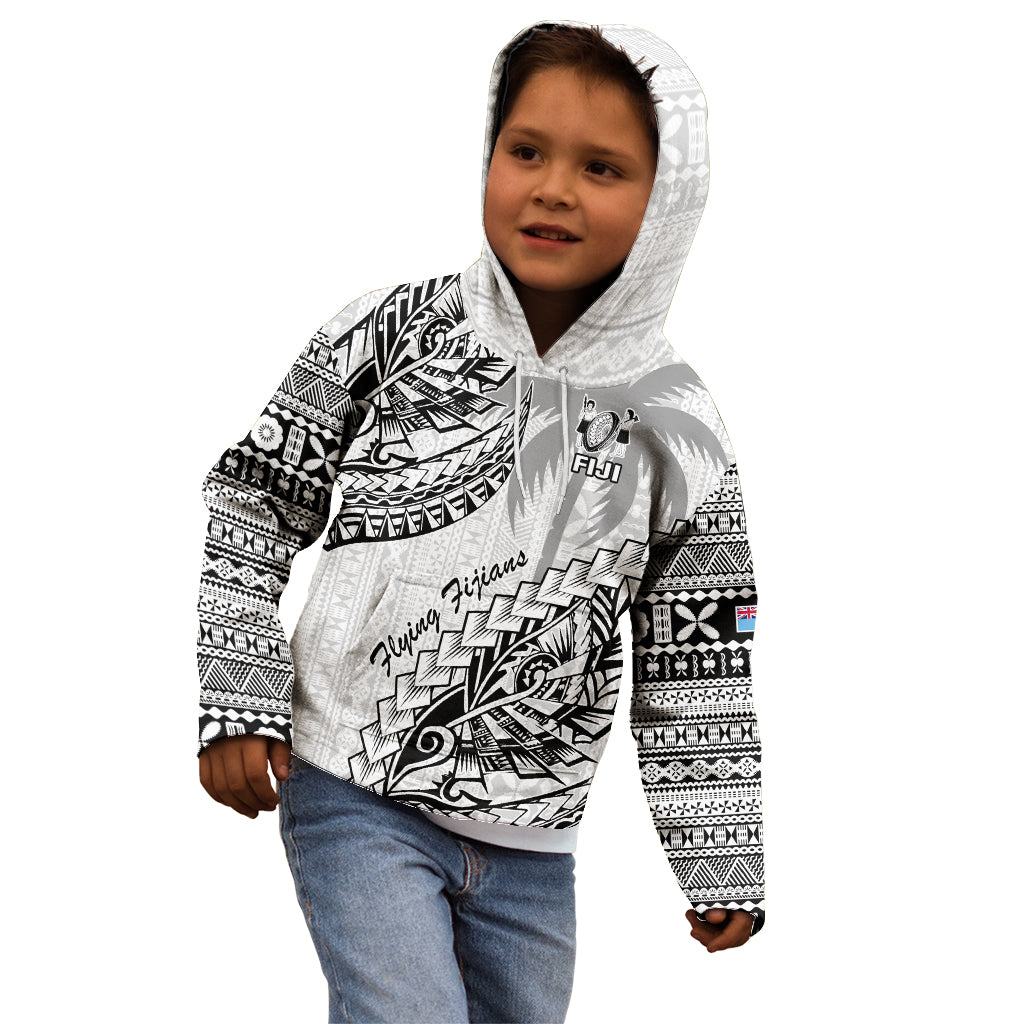 Fiji Rugby Kid Hoodie Kaiviti Fijian Tribal World Cup White LT9 - Polynesian Pride