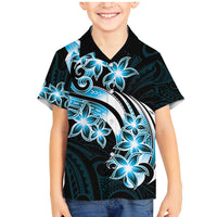 Plumeria Tribal Tattoo Family Matching Mermaid Dress and Hawaiian Shirt Blue Polynesian Pattern