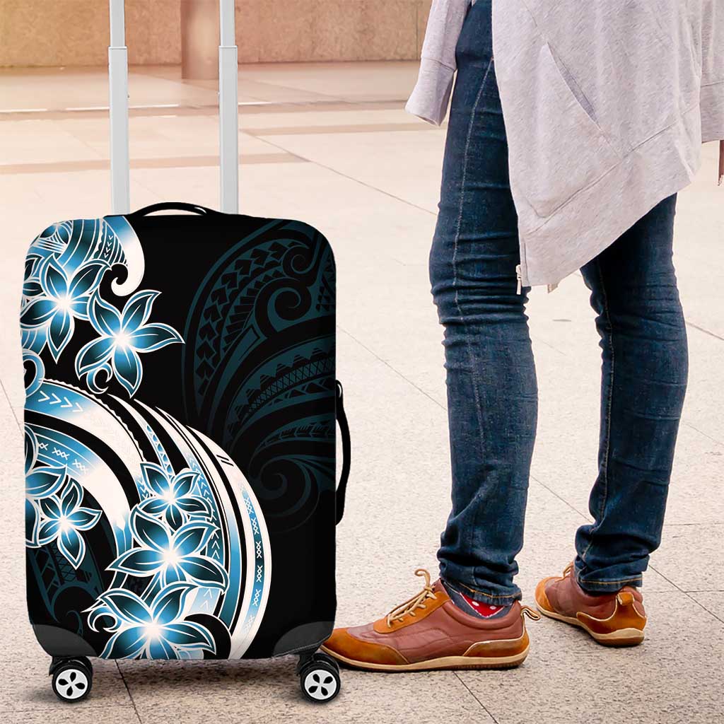 Plumeria Tribal Tattoo Luggage Cover Blue Polynesian Pattern LT9 Blue - Polynesian Pride