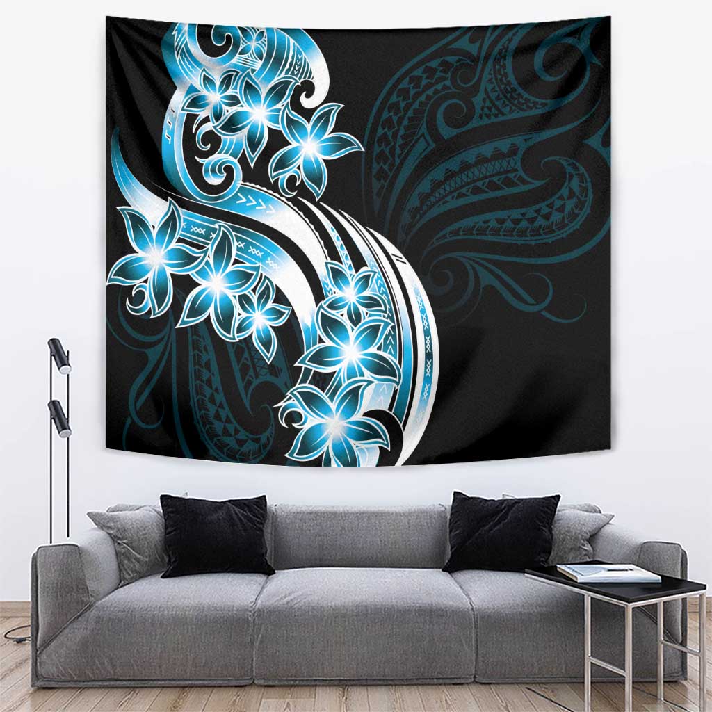 Plumeria Tribal Tattoo Tapestry Blue Polynesian Pattern LT9 Blue - Polynesian Pride