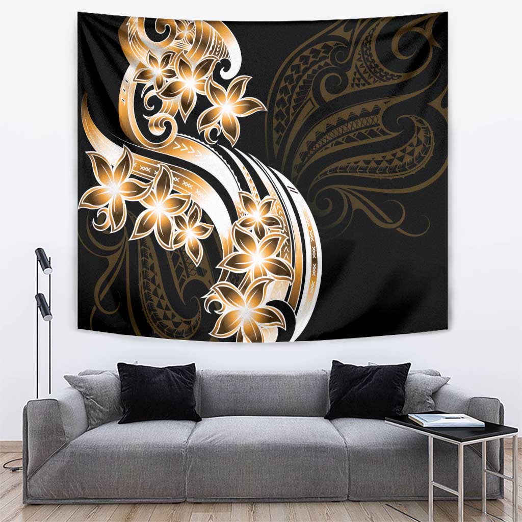Plumeria Tribal Tattoo Tapestry Gold Polynesian Pattern LT9 Gold - Polynesian Pride