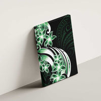 Plumeria Tribal Tattoo Canvas Wall Art Green Polynesian Pattern
