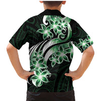 Plumeria Tribal Tattoo Family Matching Mermaid Dress and Hawaiian Shirt Green Polynesian Pattern