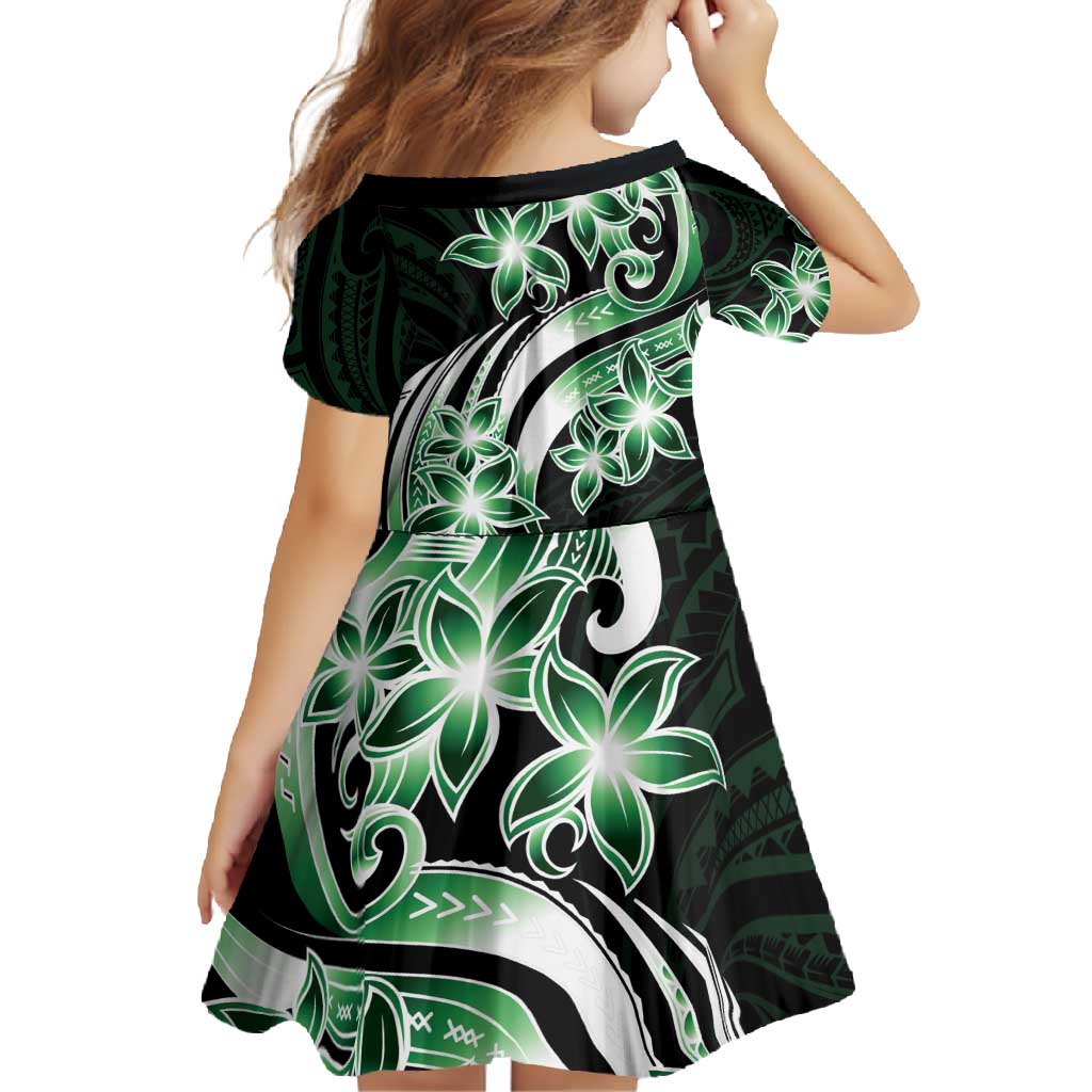 Plumeria Tribal Tattoo Family Matching Mermaid Dress and Hawaiian Shirt Green Polynesian Pattern