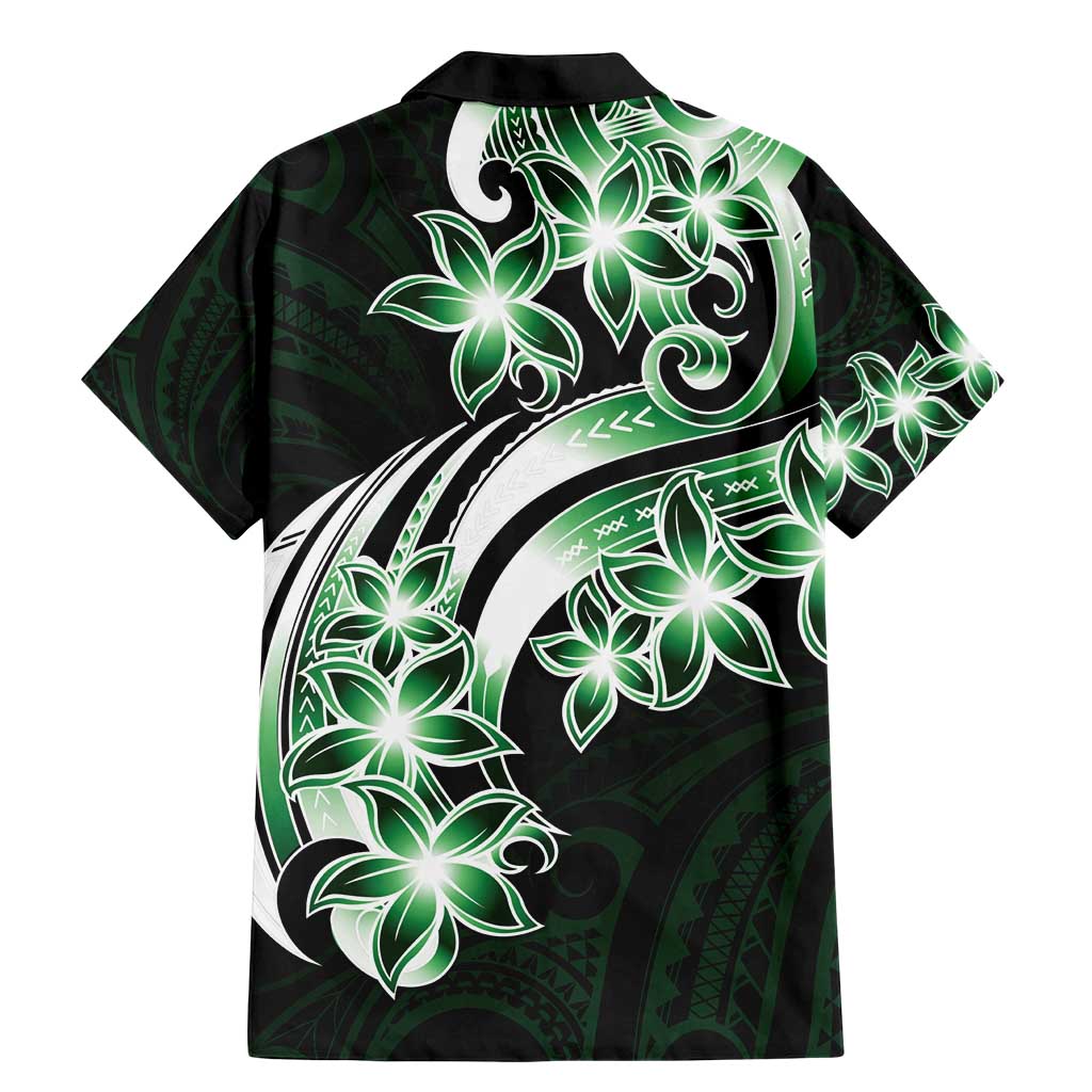 Plumeria Tribal Tattoo Family Matching Mermaid Dress and Hawaiian Shirt Green Polynesian Pattern