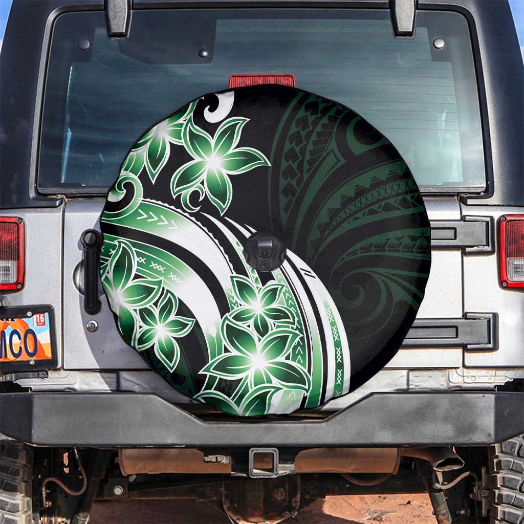 Plumeria Tribal Tattoo Spare Tire Cover Green Polynesian Pattern LT9 Green - Polynesian Pride