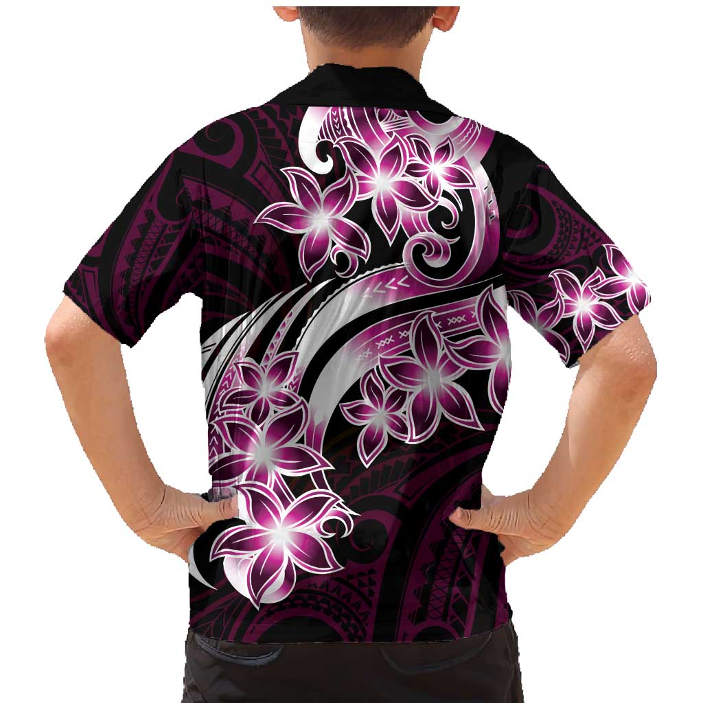 Plumeria Tribal Tattoo Family Matching Mermaid Dress and Hawaiian Shirt Pink Polynesian Pattern