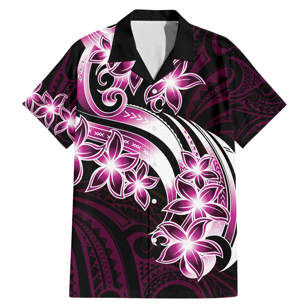 Plumeria Tribal Tattoo Family Matching Mermaid Dress and Hawaiian Shirt Pink Polynesian Pattern