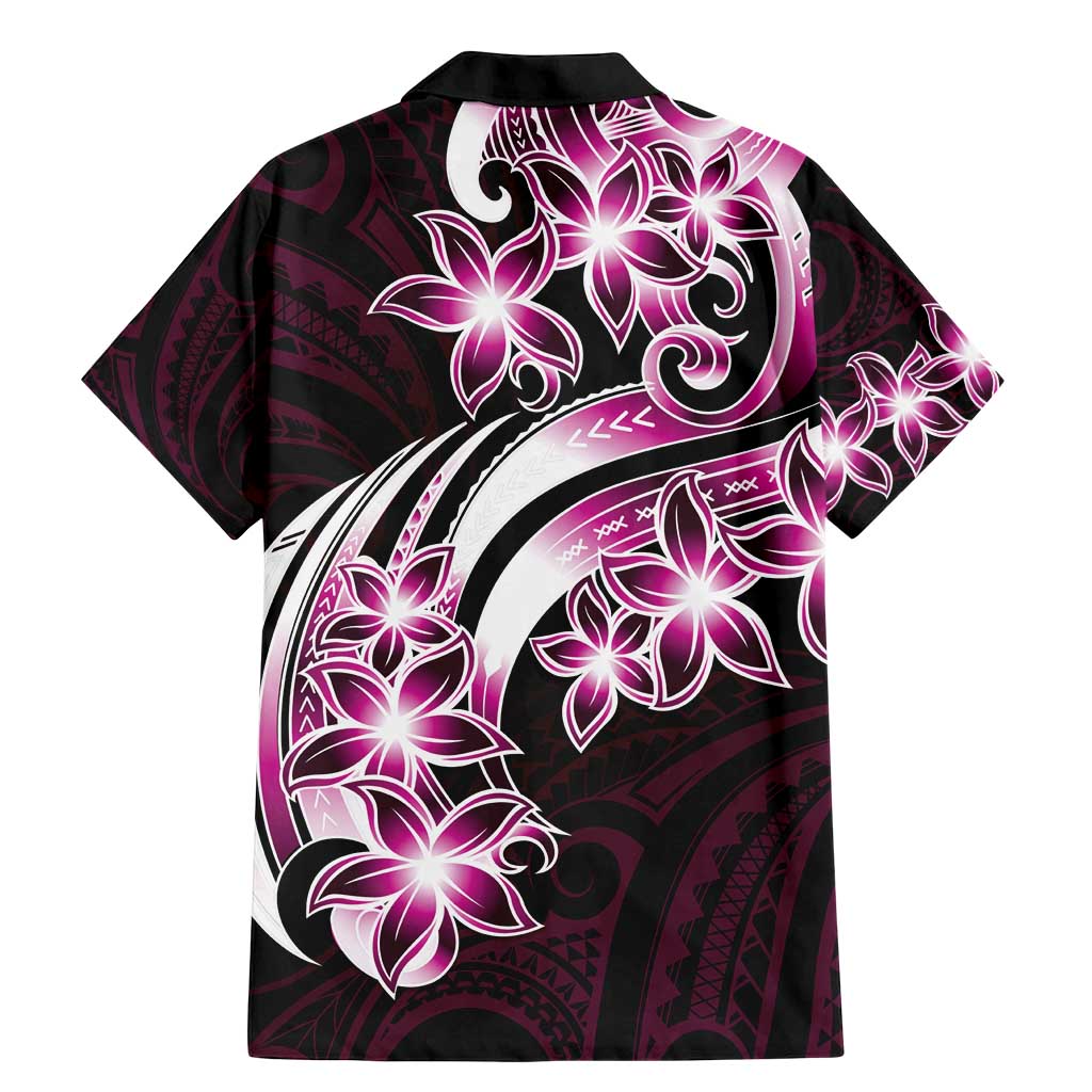 Plumeria Tribal Tattoo Family Matching Mermaid Dress and Hawaiian Shirt Pink Polynesian Pattern