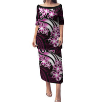 Plumeria Tribal Tattoo Puletasi Pink Polynesian Pattern