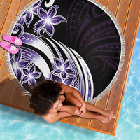 Plumeria Tribal Tattoo Beach Blanket Purple Polynesian Pattern