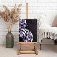 Plumeria Tribal Tattoo Canvas Wall Art Purple Polynesian Pattern