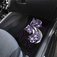 Plumeria Tribal Tattoo Car Mats Purple Polynesian Pattern