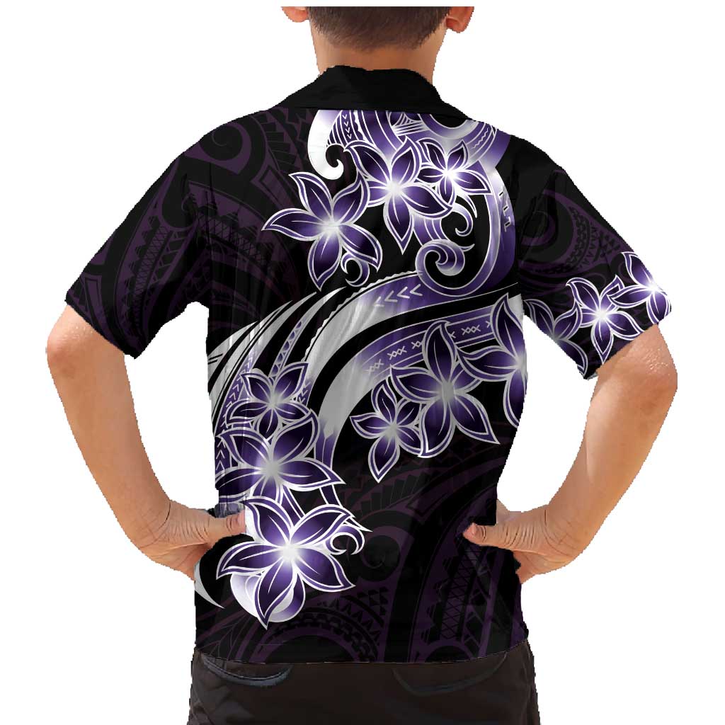 Plumeria Tribal Tattoo Family Matching Mermaid Dress and Hawaiian Shirt Purple Polynesian Pattern