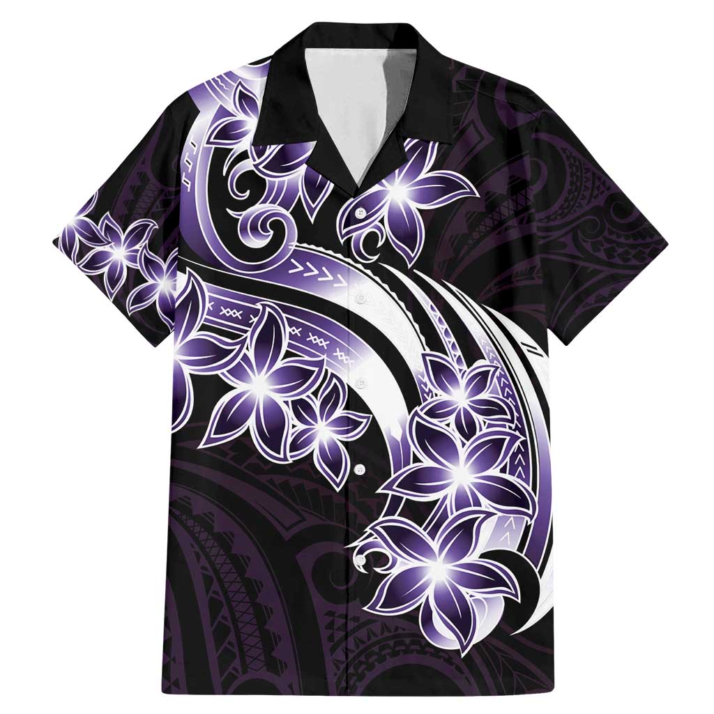 Plumeria Tribal Tattoo Family Matching Mermaid Dress and Hawaiian Shirt Purple Polynesian Pattern