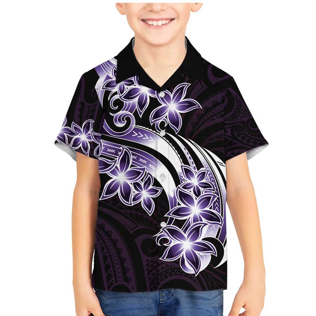 Plumeria Tribal Tattoo Family Matching Mermaid Dress and Hawaiian Shirt Purple Polynesian Pattern