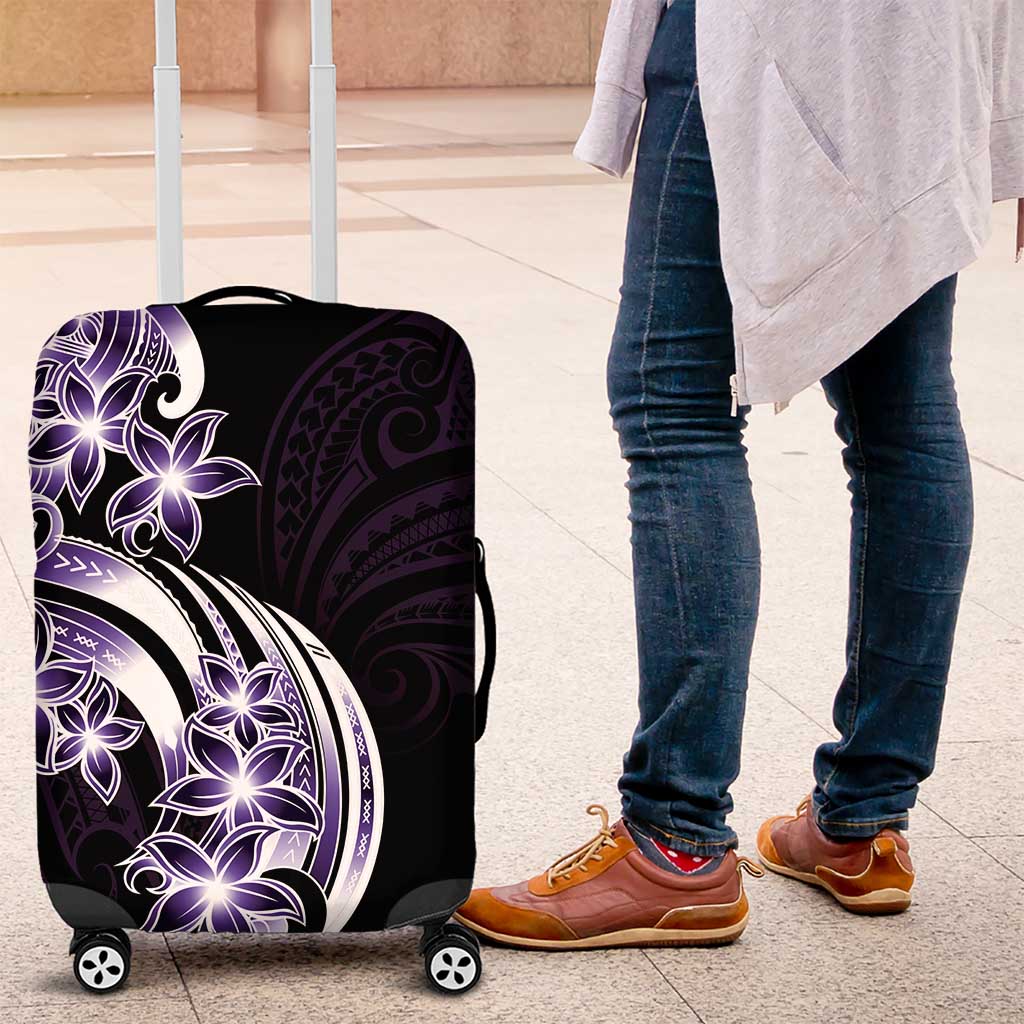 Plumeria Tribal Tattoo Luggage Cover Purple Polynesian Pattern LT9 Purple - Polynesian Pride