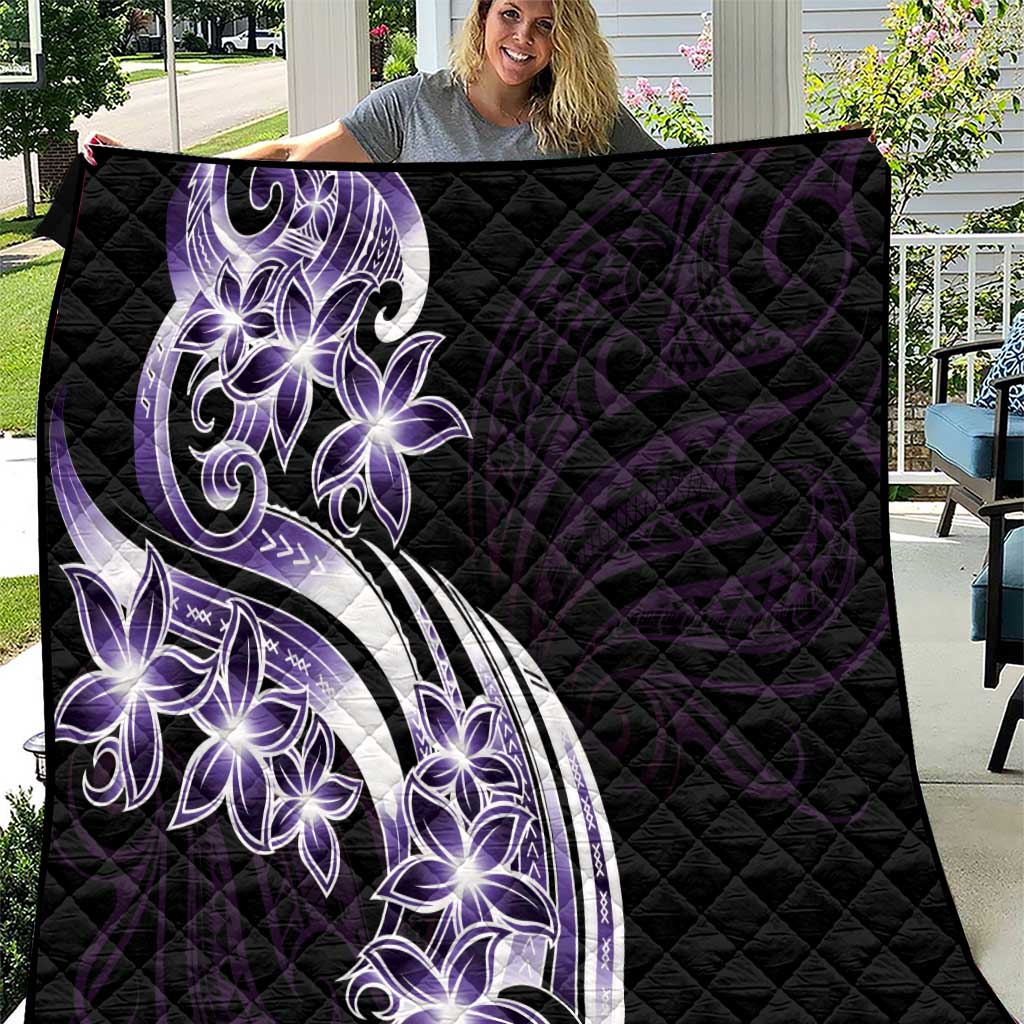 Plumeria Tribal Tattoo Quilt Purple Polynesian Pattern LT9 Purple - Polynesian Pride