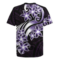 Plumeria Tribal Tattoo Rugby Jersey Purple Polynesian Pattern